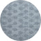 8' Blue Gray And Ivory Damask Washable Round Rug With UV Protection