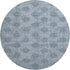8' Blue Gray And Ivory Damask Washable Round Rug With UV Protection