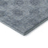 8' Blue Gray And Ivory Damask Washable Round Rug With UV Protection