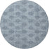 8' Blue Gray And Ivory Damask Washable Round Rug With UV Protection