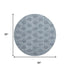 8' Blue Gray And Ivory Damask Washable Round Rug With UV Protection