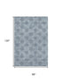 8' X 10' Blue Gray And Ivory Damask Washable Area Rug With UV Protection