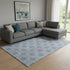 8' X 10' Blue Gray And Ivory Damask Washable Area Rug With UV Protection