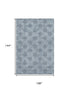 9' X 12' Blue Gray And Ivory Damask Washable Area Rug With UV Protection