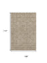 9' X 12' Copper And Beige Damask Washable Area Rug With UV Protection