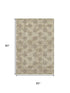 5' X 8' Gold And Taupe Damask Washable Area Rug With UV Protection