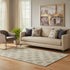 5' X 8' Gold And Taupe Damask Washable Area Rug With UV Protection