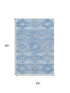5' X 8' Blue And Gray Geometric Washable Area Rug With UV Protection