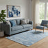 5' X 8' Blue And Gray Geometric Washable Area Rug With UV Protection