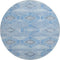 8' Blue And Gray Geometric Washable Round Rug With UV Protection