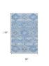 8' X 10' Blue And Gray Geometric Washable Area Rug With UV Protection