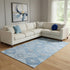 8' X 10' Blue And Gray Geometric Washable Area Rug With UV Protection