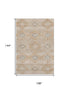 9' X 12' Copper And Gray Geometric Washable Area Rug With UV Protection