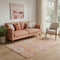 5' X 8' Coral Orange And Beige Geometric Washable Area Rug With UV Protection