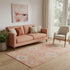 5' X 8' Coral Orange And Beige Geometric Washable Area Rug With UV Protection