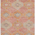 5' X 8' Coral Orange And Beige Geometric Washable Area Rug With UV Protection