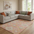 8' X 10' Coral Orange And Beige Geometric Washable Area Rug With UV Protection