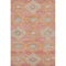8' X 10' Coral Orange And Beige Geometric Washable Area Rug With UV Protection