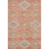 8' X 10' Coral Orange And Beige Geometric Washable Area Rug With UV Protection