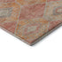 8' X 10' Coral Orange And Beige Geometric Washable Area Rug With UV Protection