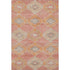 8' X 10' Coral Orange And Beige Geometric Washable Area Rug With UV Protection