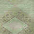 8' Green And Beige Geometric Washable Round Rug With UV Protection