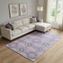 9' X 12' Lavender And Gray Geometric Washable Area Rug With UV Protection