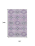 9' X 12' Lavender And Gray Geometric Washable Area Rug With UV Protection