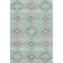 8' X 10' Teal And Beige Geometric Washable Area Rug With UV Protection