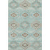 8' X 10' Teal And Beige Geometric Washable Area Rug With UV Protection