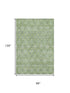 8' X 10' Green And Gray Geometric Washable Area Rug With UV Protection