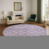 8' Purple And Ivory Geometric Washable Round Rug With UV Protection