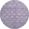 8' Purple And Ivory Geometric Washable Round Rug With UV Protection