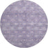 8' Purple And Ivory Geometric Washable Round Rug With UV Protection