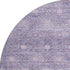 8' Purple And Ivory Geometric Washable Round Rug With UV Protection