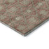 8' Terra Cotta And Beige Geometric Washable Round Rug With UV Protection