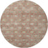 8' Terra Cotta And Beige Geometric Washable Round Rug With UV Protection