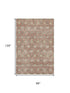 8' X 10' Terra Cotta And Beige Geometric Washable Area Rug With UV Protection