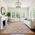 8' X 10' Terra Cotta And Beige Geometric Washable Area Rug With UV Protection