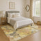8' X 10' Gold Gray And Beige Floral Washable Area Rug With UV Protection
