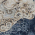5' X 8' Denim Blue And Beige Abstract Washable Area Rug With UV Protection