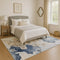 8' X 10' Denim Blue And Beige Abstract Washable Area Rug With UV Protection