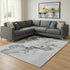 8' X 10' Gray And Blue Abstract Washable Area Rug With UV Protection