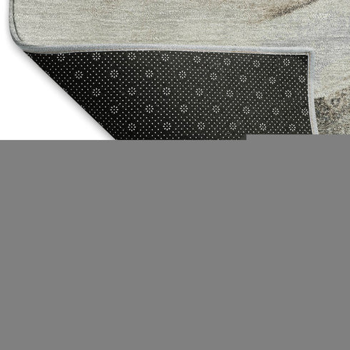 8' X 10' Gray And Blue Abstract Washable Area Rug With UV Protection