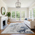 8' X 10' Gray And Blue Abstract Washable Area Rug With UV Protection