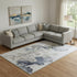 9' X 12' Gray And Blue Abstract Washable Area Rug With UV Protection