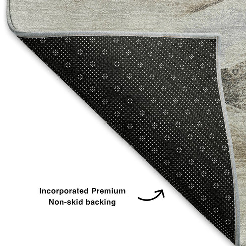 9' X 12' Gray And Blue Abstract Washable Area Rug With UV Protection