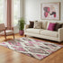 5' X 8' Linen Pink And Ivory Geometric Washable Area Rug With UV Protection
