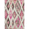 5' X 8' Linen Pink And Ivory Geometric Washable Area Rug With UV Protection