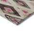 8' Linen Pink And Ivory Geometric Washable Round Rug With UV Protection
